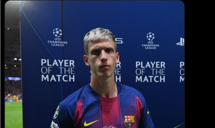 MINA Daniego Olmo po odebraniu nagrody dla MVP meczu xD